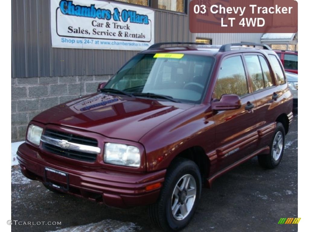 2003 Tracker 4WD Hard Top - Medium Red Metallic / Medium Gray photo #1