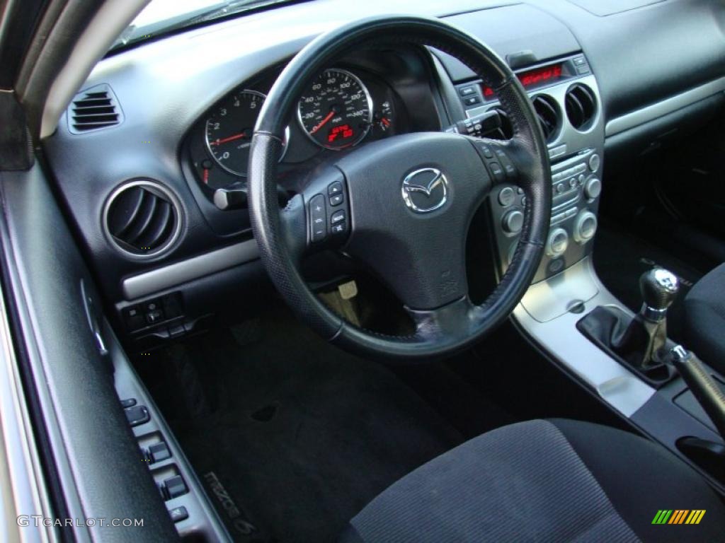 Black Interior 2005 Mazda MAZDA6 s Sport Hatchback Photo #41479951