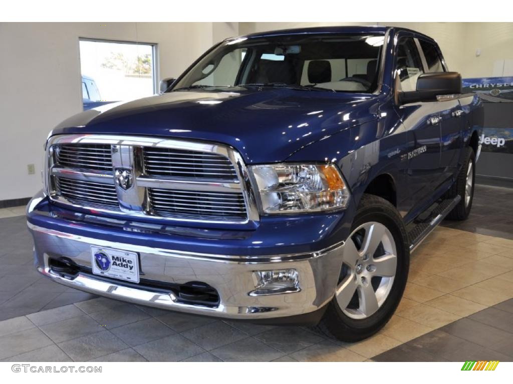 2011 Ram 1500 Big Horn Crew Cab - Deep Water Blue Pearl / Dark Slate Gray/Medium Graystone photo #2