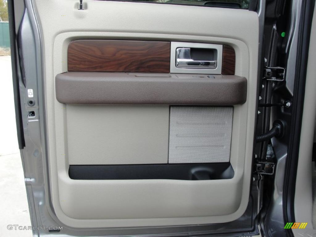 2010 Ford F150 Platinum SuperCrew 4x4 Medium Stone Leather/Sienna Brown Door Panel Photo #41483279