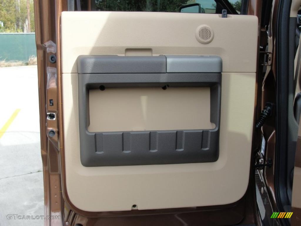 2011 Ford F250 Super Duty Lariat Crew Cab 4x4 Adobe Beige Door Panel Photo #41484639