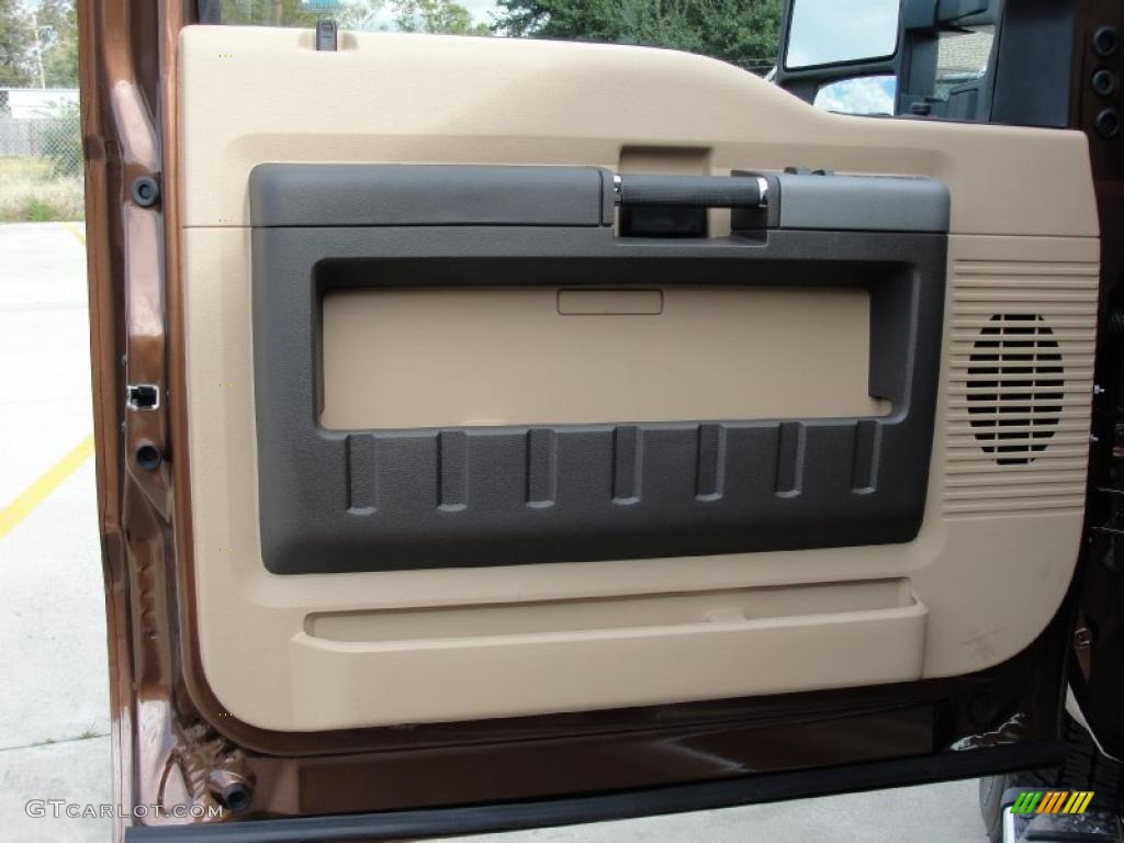 2011 Ford F250 Super Duty Lariat Crew Cab 4x4 Adobe Beige Door Panel Photo #41484663