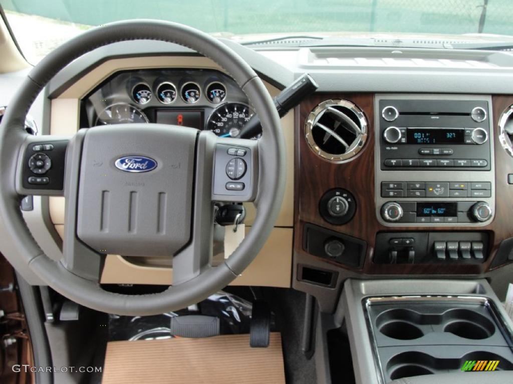 2011 Ford F250 Super Duty Lariat Crew Cab 4x4 Adobe Beige Dashboard Photo #41484735