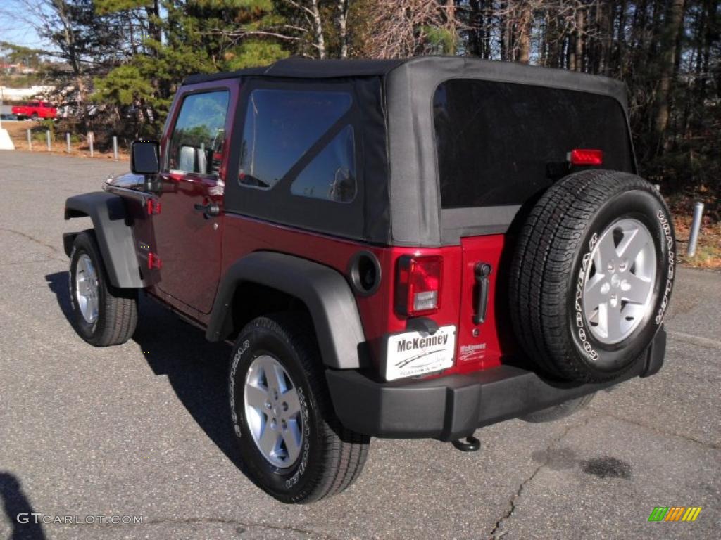 2011 Wrangler Sport S 4x4 - Deep Cherry Red Crystal Pearl / Black photo #2