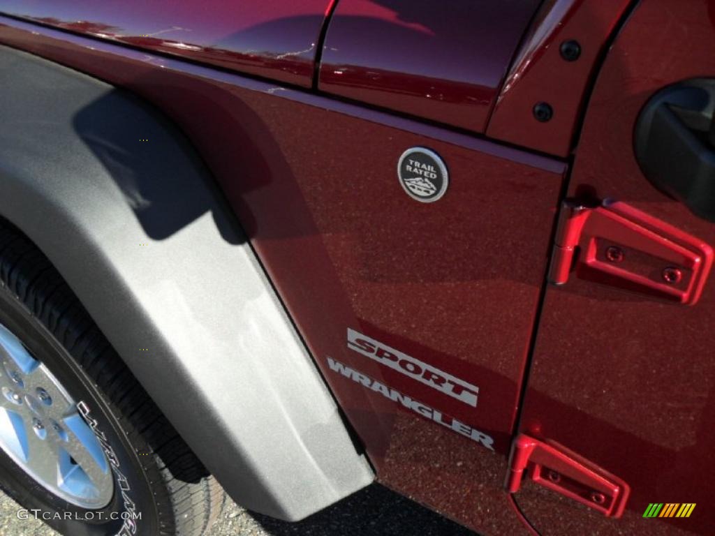 2011 Wrangler Sport S 4x4 - Deep Cherry Red Crystal Pearl / Black photo #6
