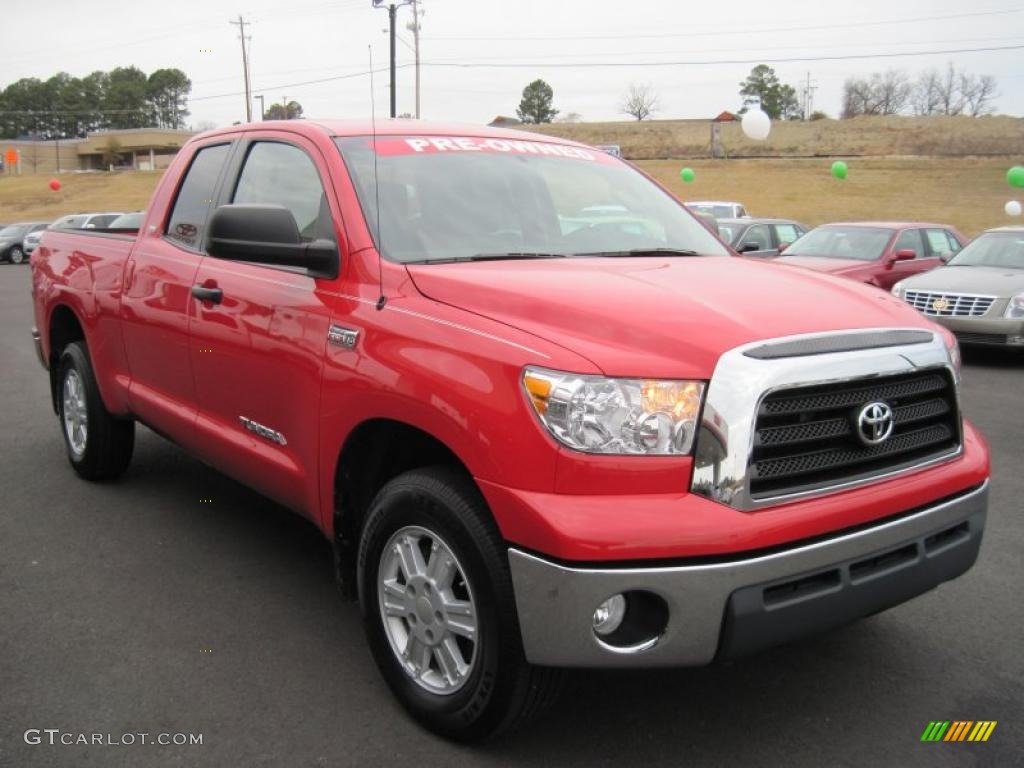 2008 Tundra Double Cab 4x4 - Radiant Red / Beige photo #7
