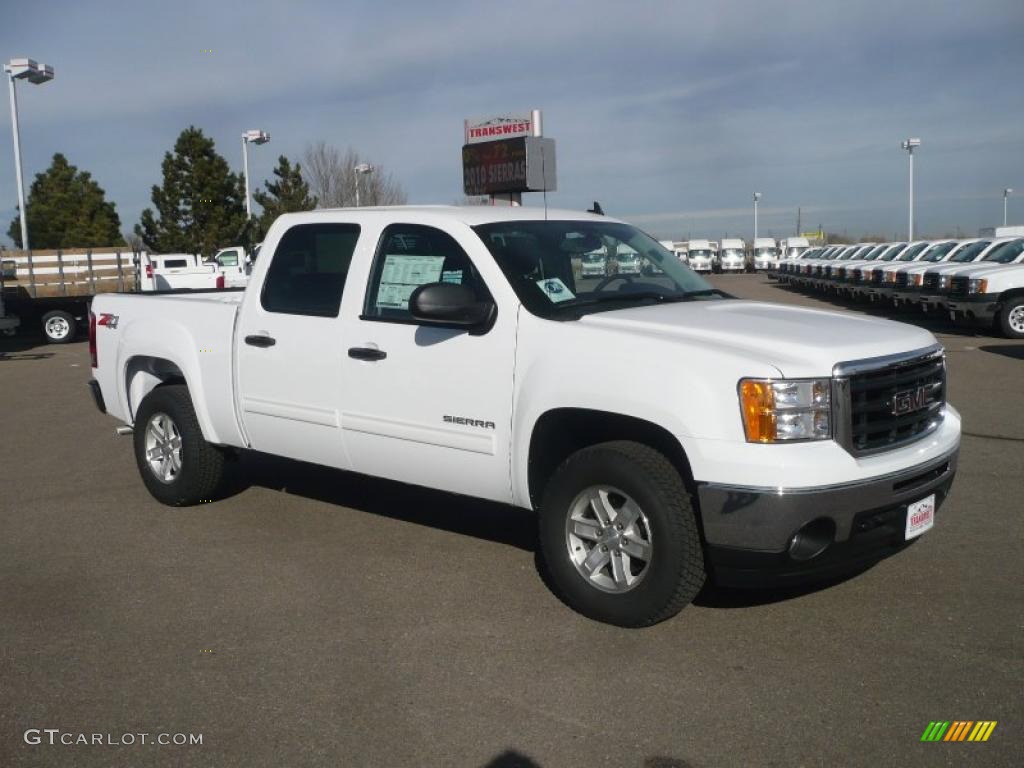 Summit White 2011 GMC Sierra 1500 SLE Crew Cab 4x4 Exterior Photo #41489675