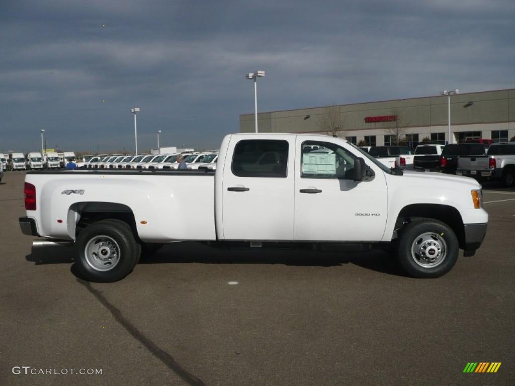 Summit White 2011 GMC Sierra 3500HD Work Truck Crew Cab 4x4 Dually Exterior Photo #41489887