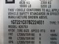 2011 GMC Sierra 2500HD SLT Extended Cab 4x4 Info Tag