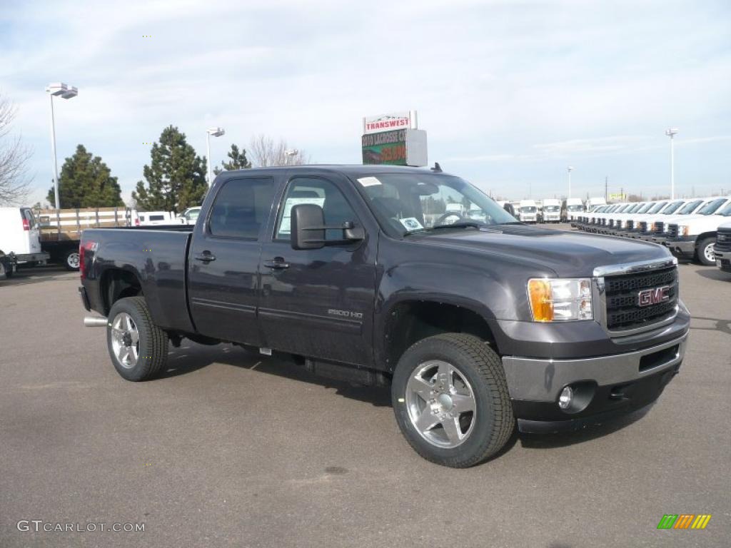 Storm Gray Metallic 2011 GMC Sierra 2500HD SLT Crew Cab 4x4 Exterior Photo #41491899