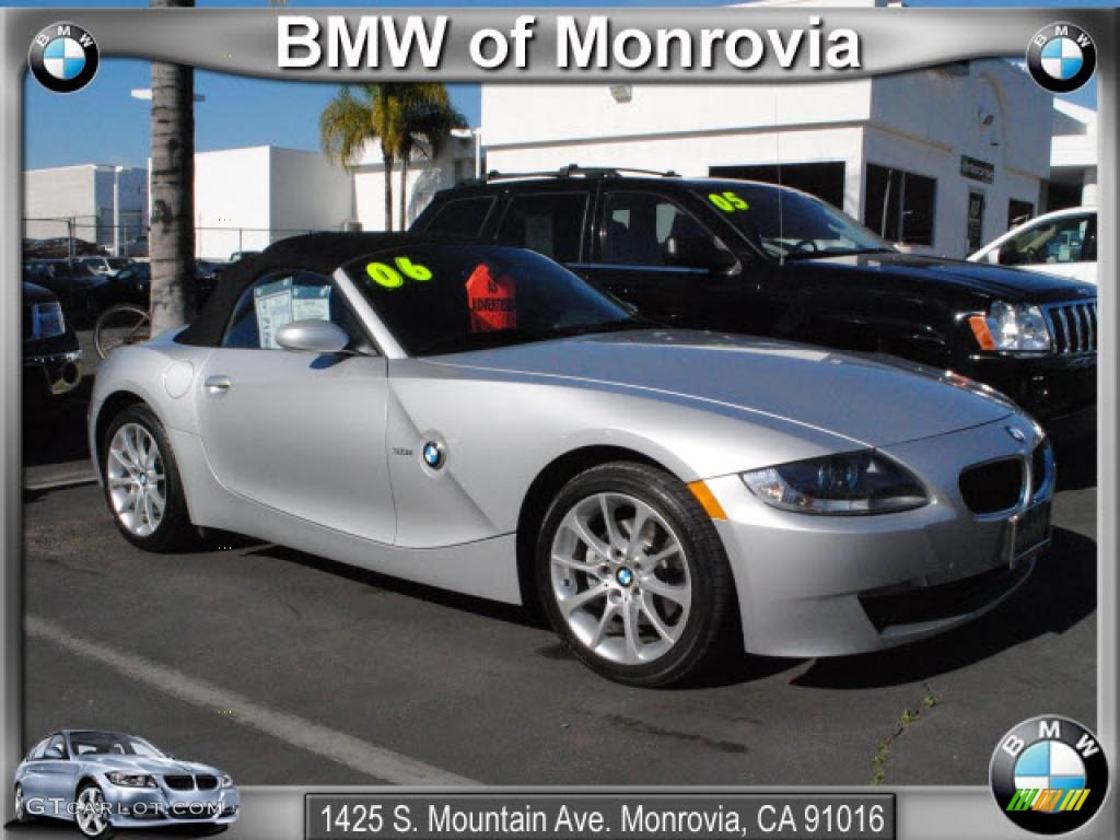 2006 Z4 3.0i Roadster - Titanium Silver Metallic / Black photo #1