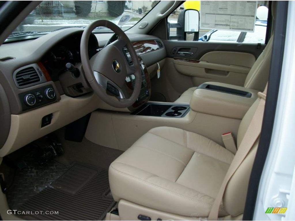 Dark Cashmere/Light Cashmere Interior 2011 Chevrolet Silverado 3500HD LTZ Crew Cab 4x4 Dually Photo #41496572