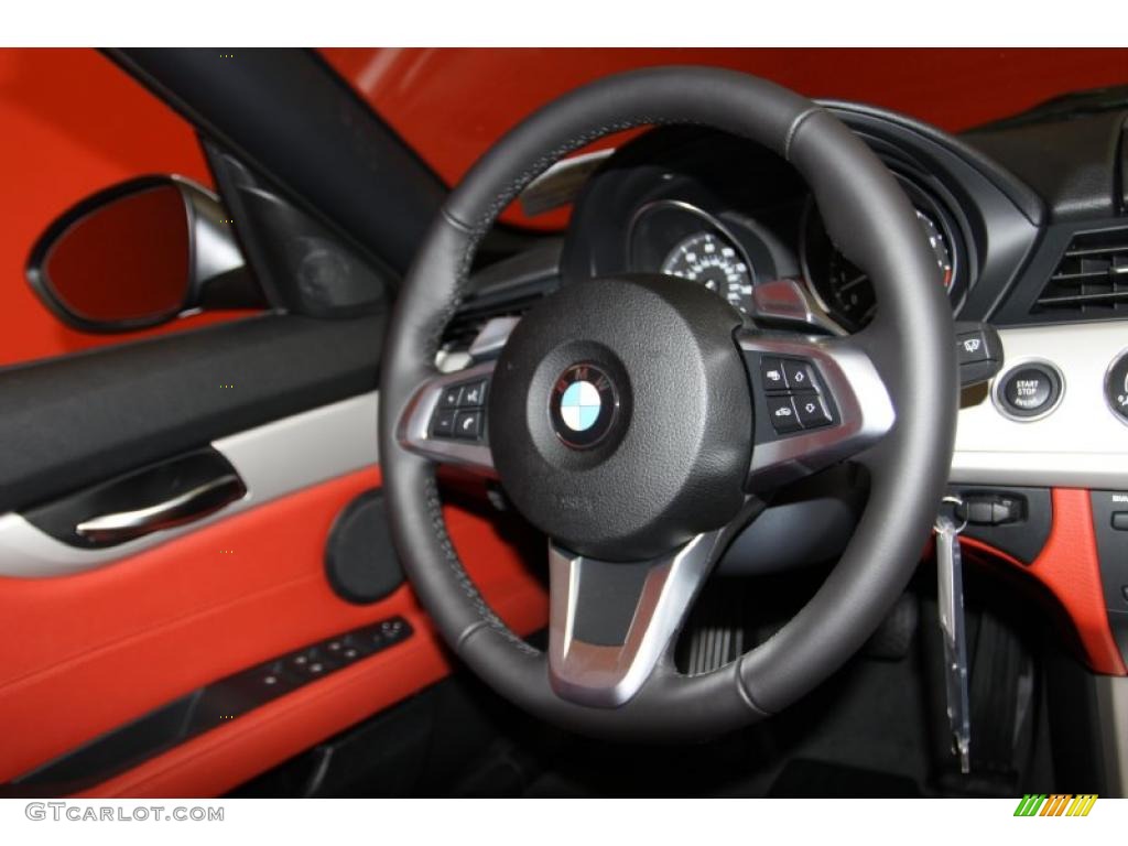 2011 Z4 sDrive30i Roadster - Space Gray Metallic / Coral Red photo #15