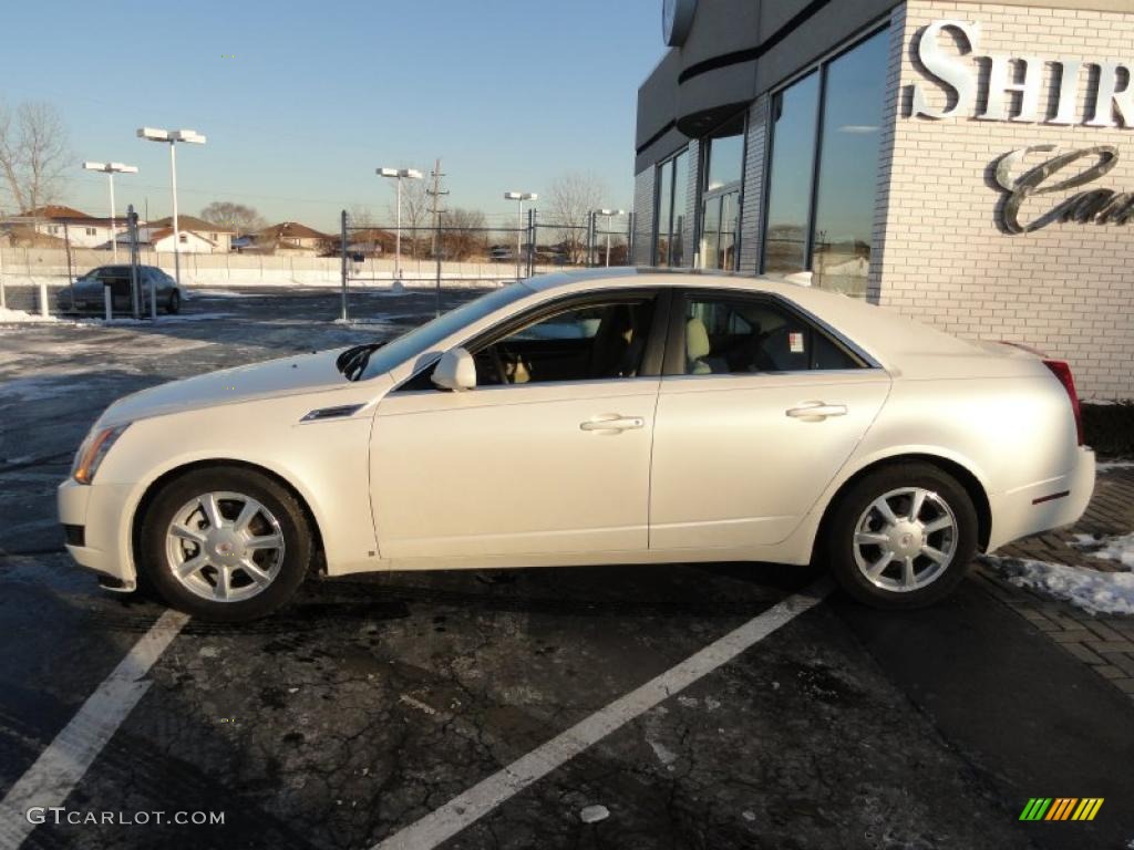 2009 CTS 4 AWD Sedan - White Diamond Tri-Coat / Cashmere/Cocoa photo #6