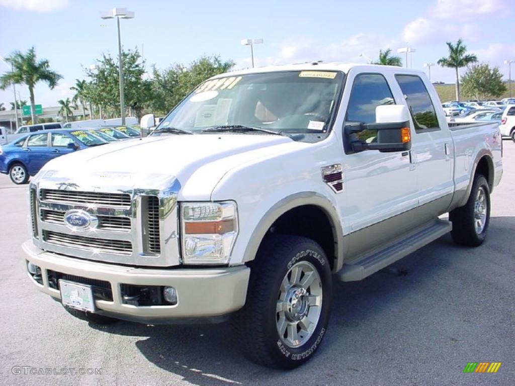 2008 F250 Super Duty King Ranch Crew Cab 4x4 - Oxford White / Camel/Chaparral Leather photo #16