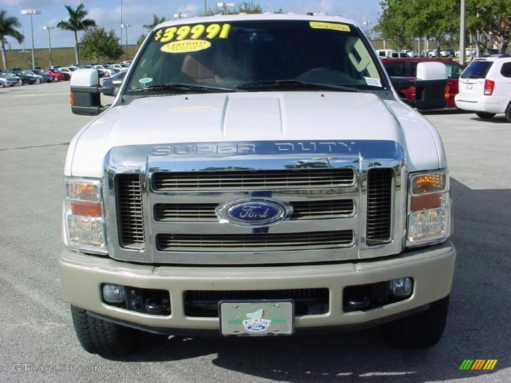 2008 F250 Super Duty King Ranch Crew Cab 4x4 - Oxford White / Camel/Chaparral Leather photo #17