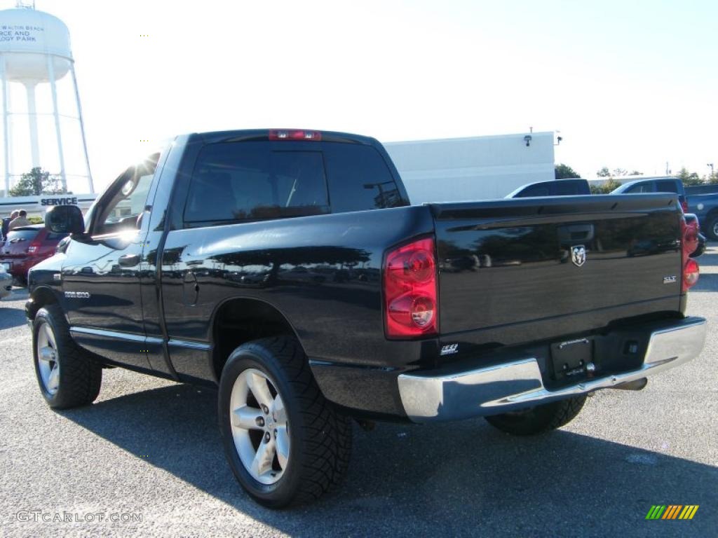 2007 Ram 1500 SLT Regular Cab - Brilliant Black Crystal Pearl / Medium Slate Gray photo #3