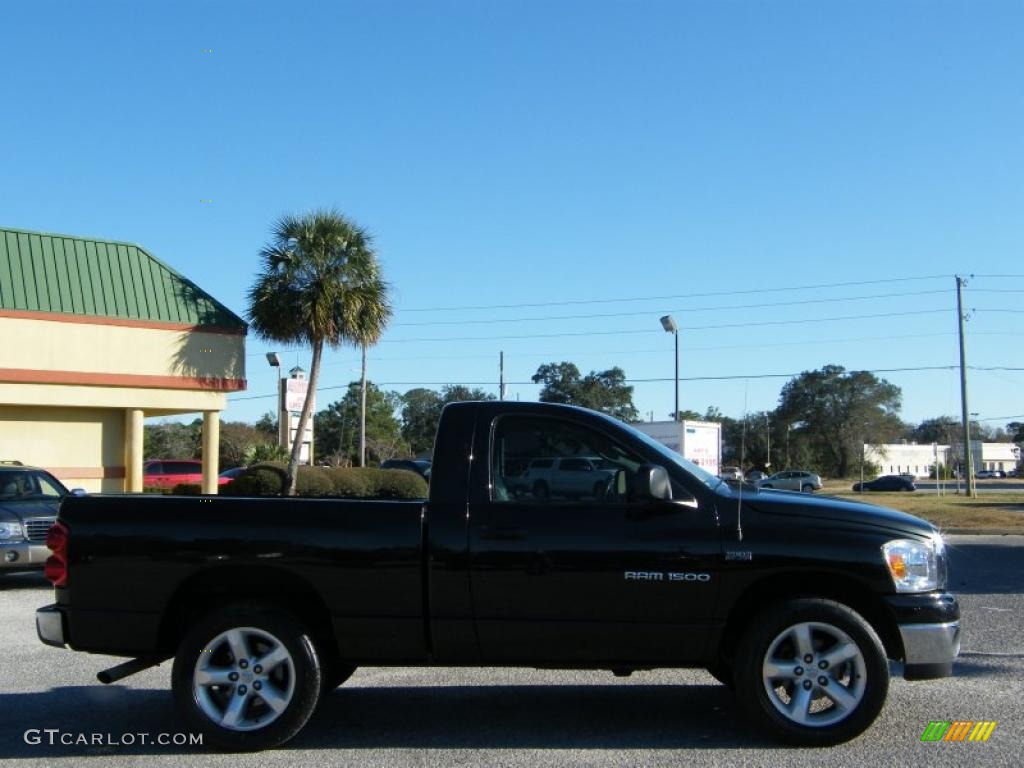 2007 Ram 1500 SLT Regular Cab - Brilliant Black Crystal Pearl / Medium Slate Gray photo #5