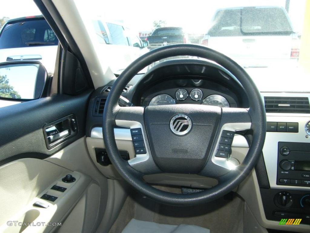 2006 Mercury Milan V6 Premier Dark Charcoal/Medium Light Stone Steering Wheel Photo #41513233