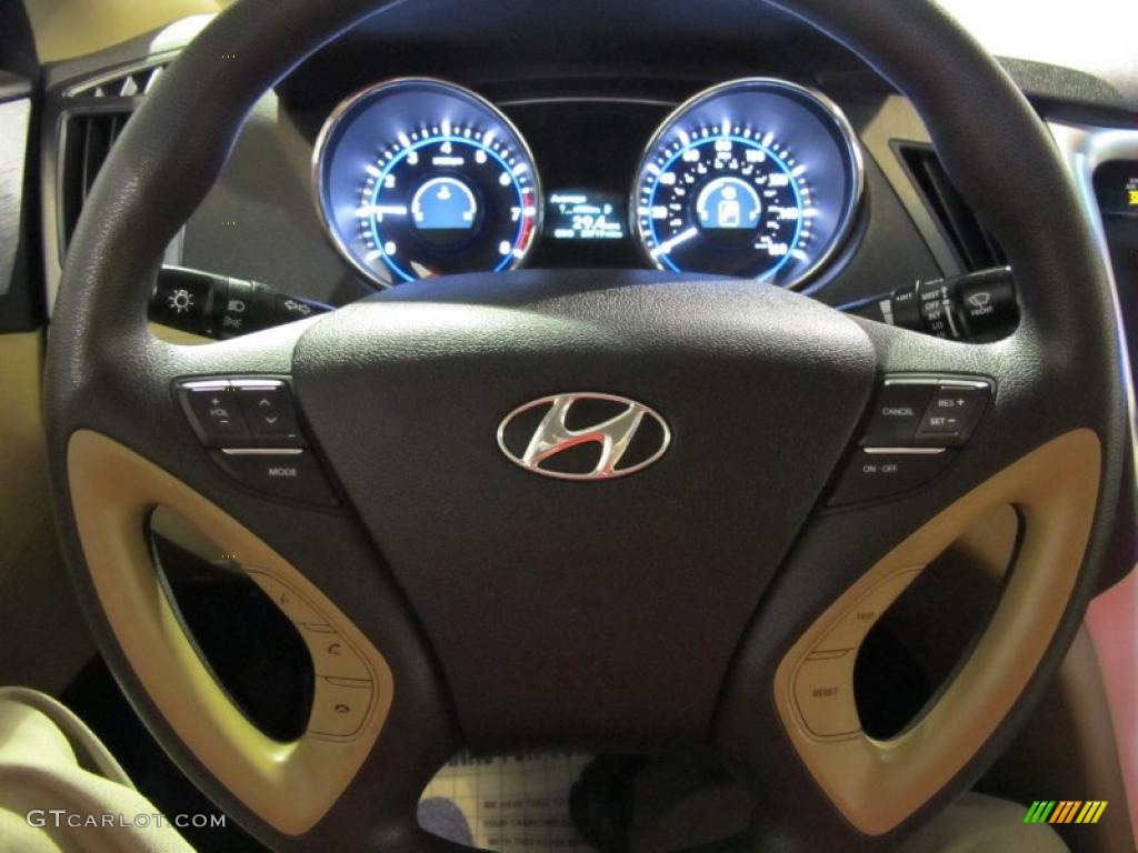 2011 Hyundai Sonata GLS Camel Steering Wheel Photo #41513865