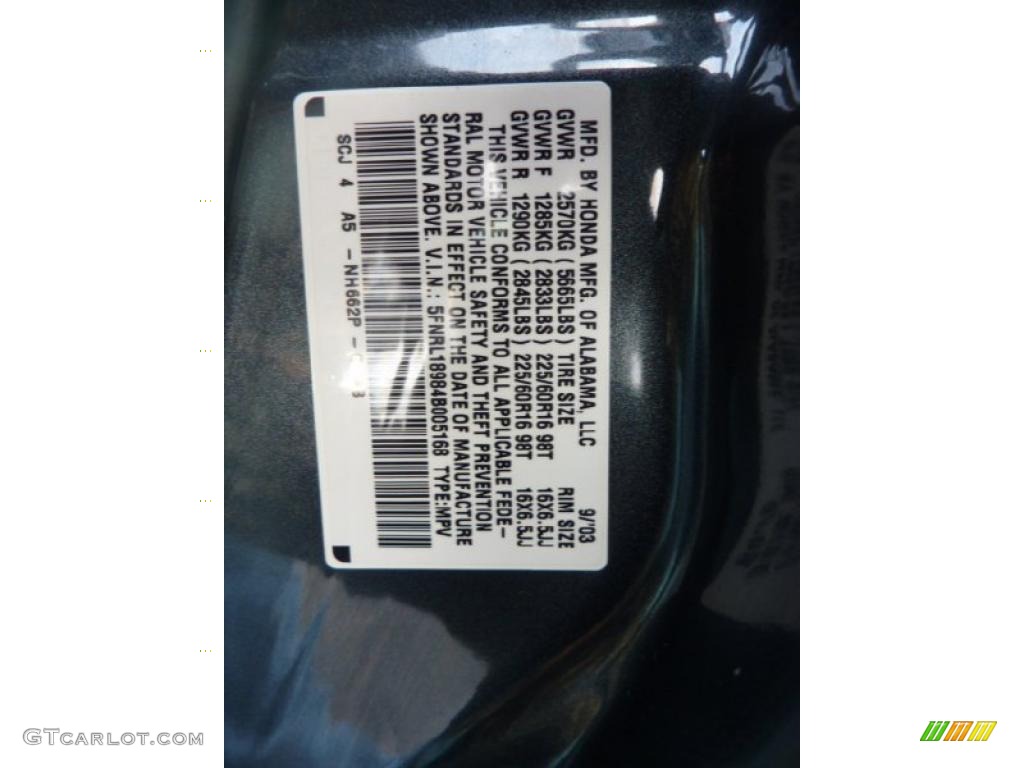 2004 Odyssey Color Code NH662P for Sage Brush Pearl Photo #41515081