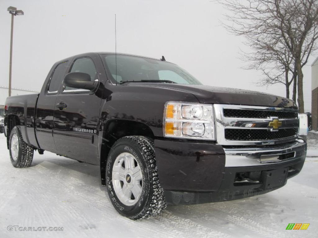 2009 Silverado 1500 LT Extended Cab 4x4 - Dark Cherry Red Metallic / Ebony photo #14