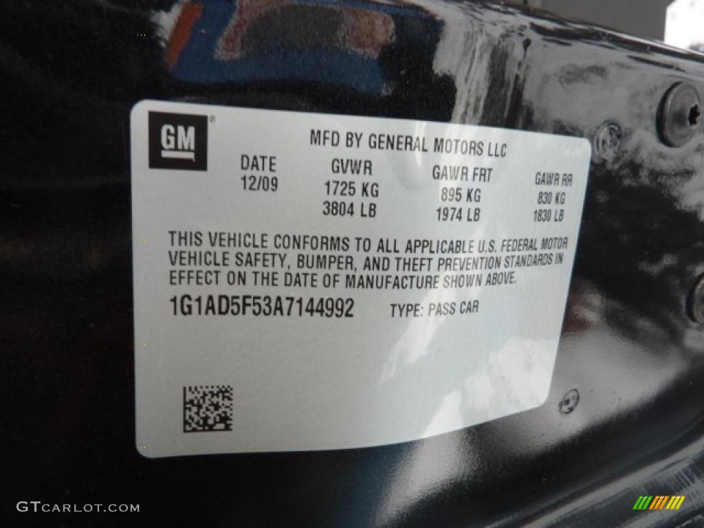 2010 Cobalt LT Sedan - Black / Ebony photo #19