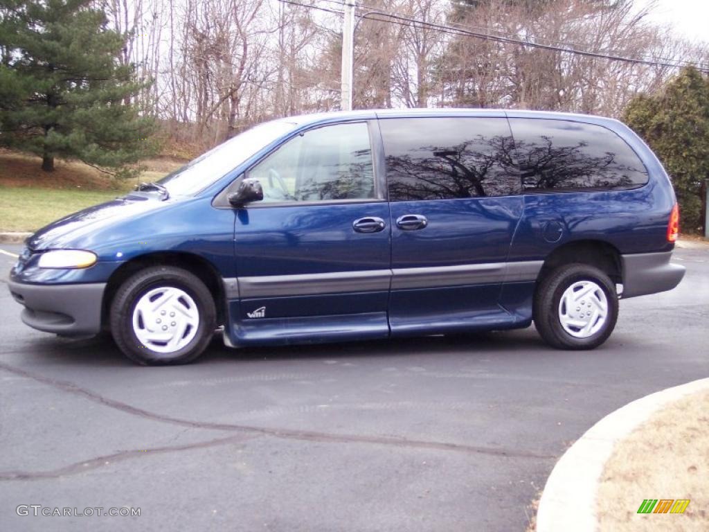 2000 Grand Caravan SE - Patriot Blue Pearlcoat / Mist Gray photo #3