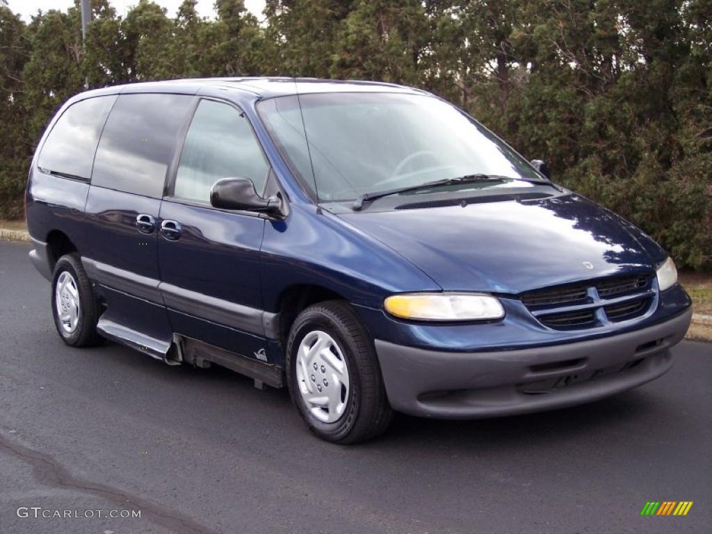 2000 Grand Caravan SE - Patriot Blue Pearlcoat / Mist Gray photo #9