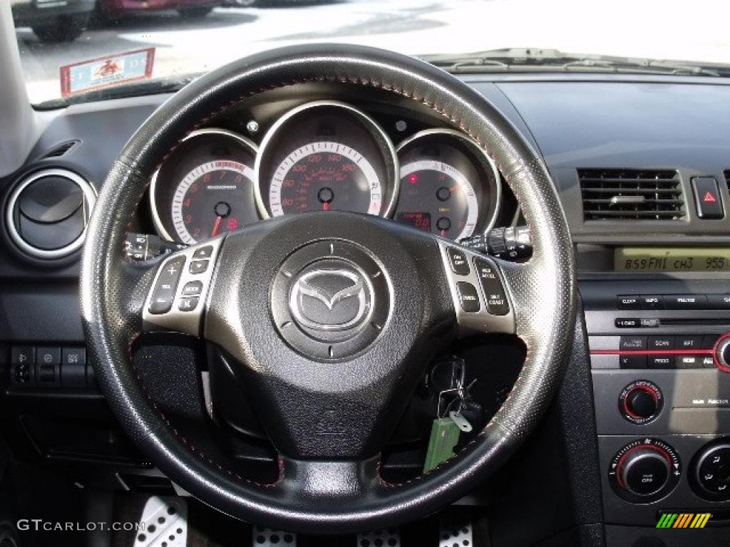 2007 Mazda MAZDA3 MAZDASPEED3 Grand Touring Black Steering Wheel Photo #41531829