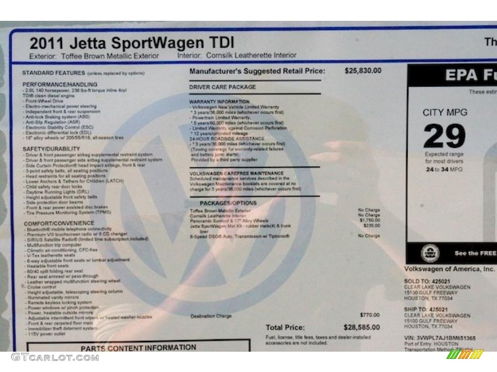 2011 Jetta TDI SportWagen - Toffee Brown Metallic / Cornsilk Beige photo #6