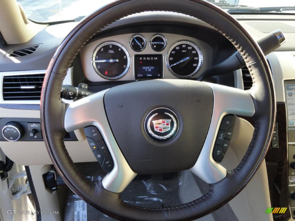 2011 Cadillac Escalade ESV Premium AWD Cashmere/Cocoa Steering Wheel Photo #41536344
