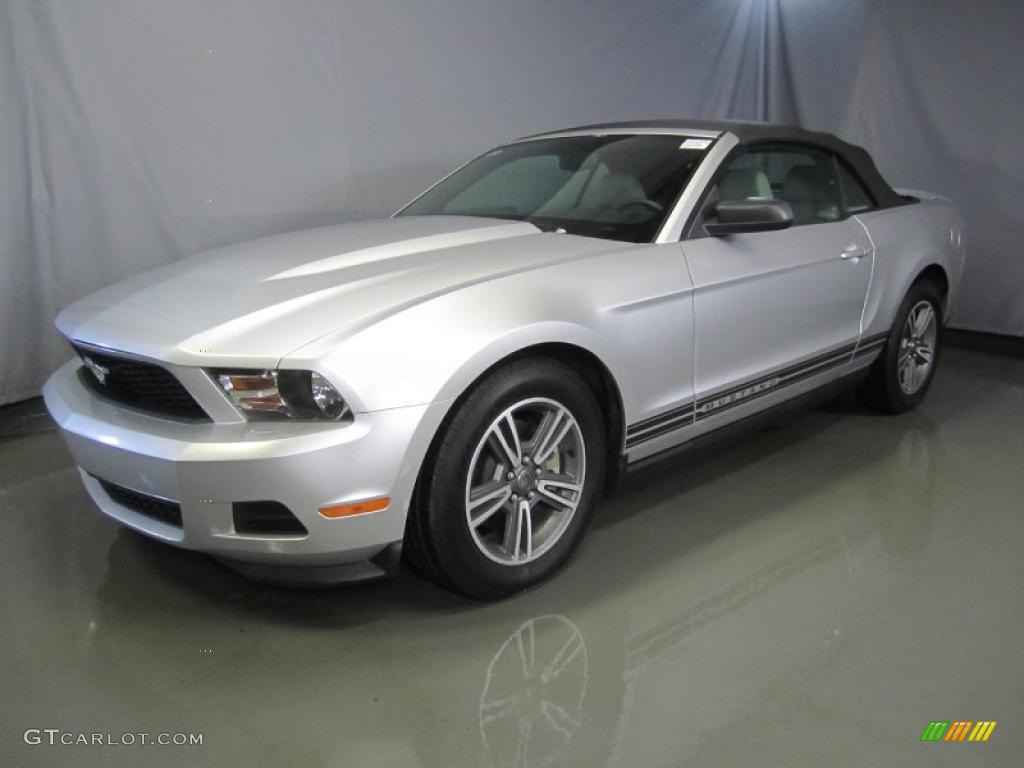 2011 Mustang V6 Premium Convertible - Ingot Silver Metallic / Stone photo #1