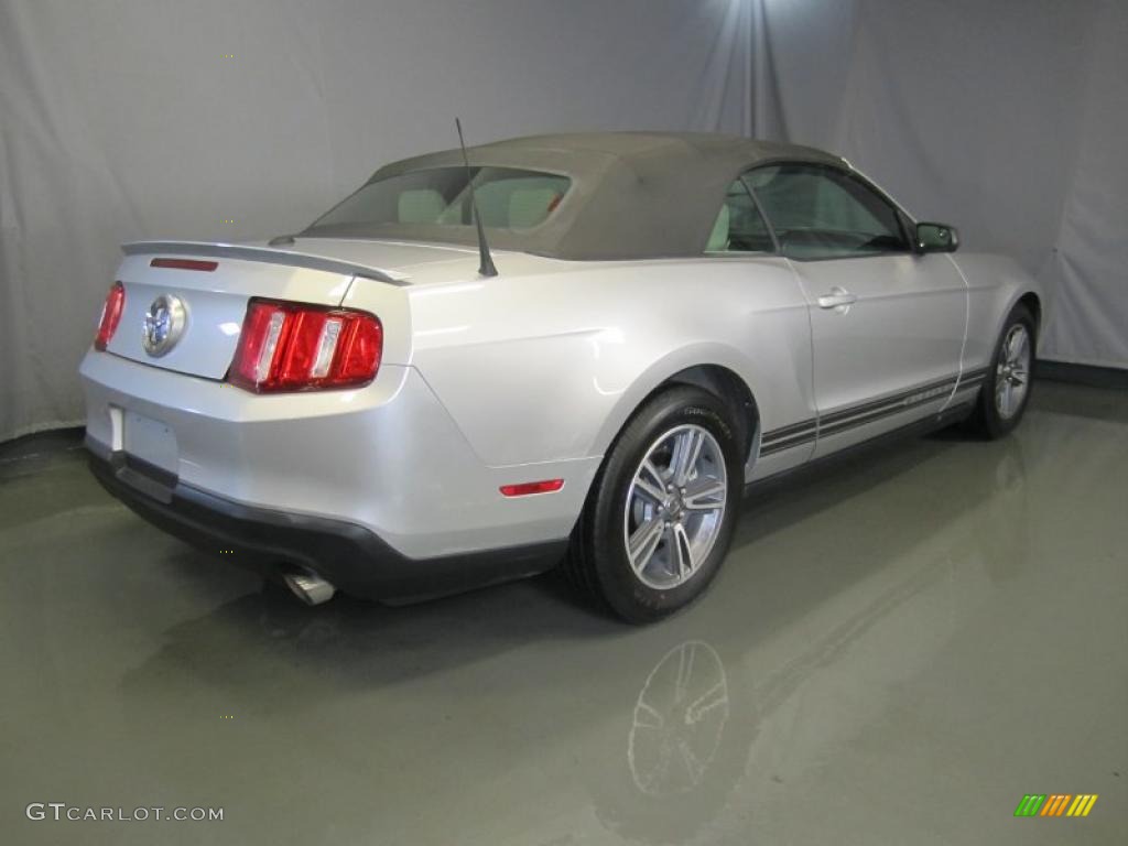 2011 Mustang V6 Premium Convertible - Ingot Silver Metallic / Stone photo #9