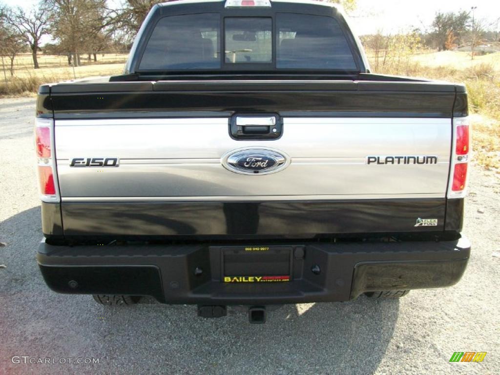 2010 F150 Platinum SuperCrew 4x4 - Tuxedo Black / Sienna Brown Leather/Black photo #7