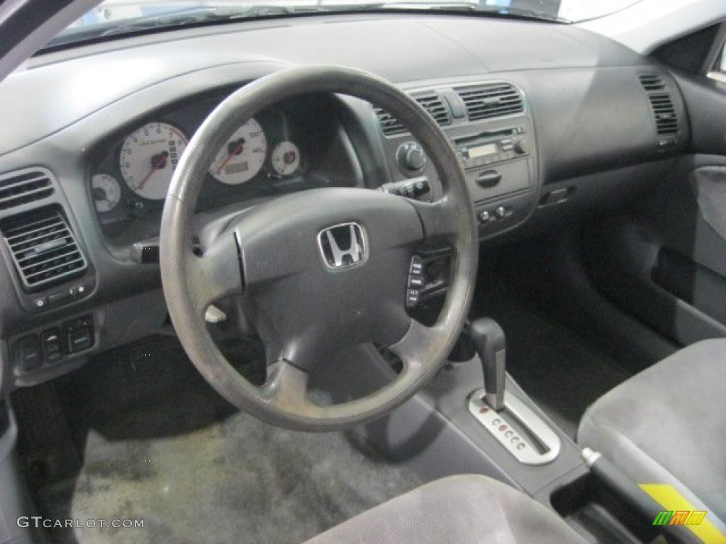 2002 Civic EX Sedan - Nighthawk Black Pearl / Gray photo #19