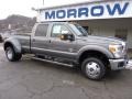 2011 Sterling Gray Metallic Ford F350 Super Duty Lariat Crew Cab 4x4 Dually  photo #2