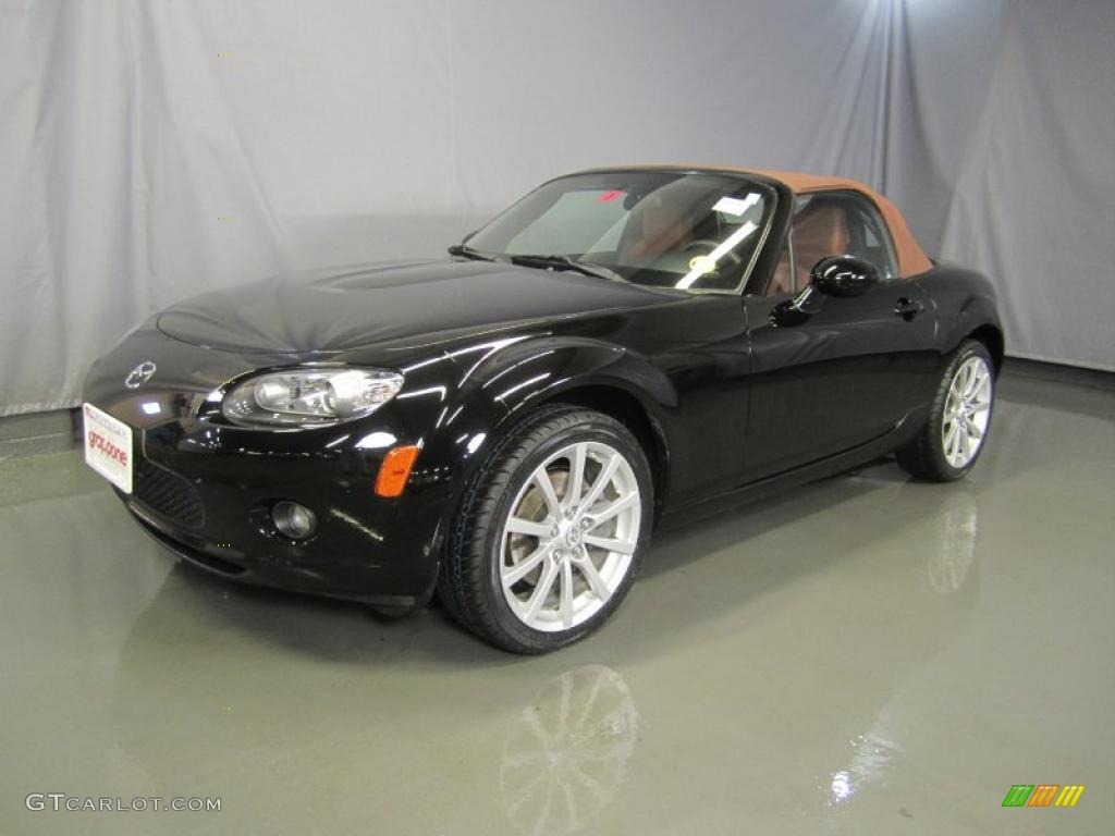 Brilliant Black 2008 Mazda MX-5 Miata Grand Touring Roadster Exterior Photo #41539908