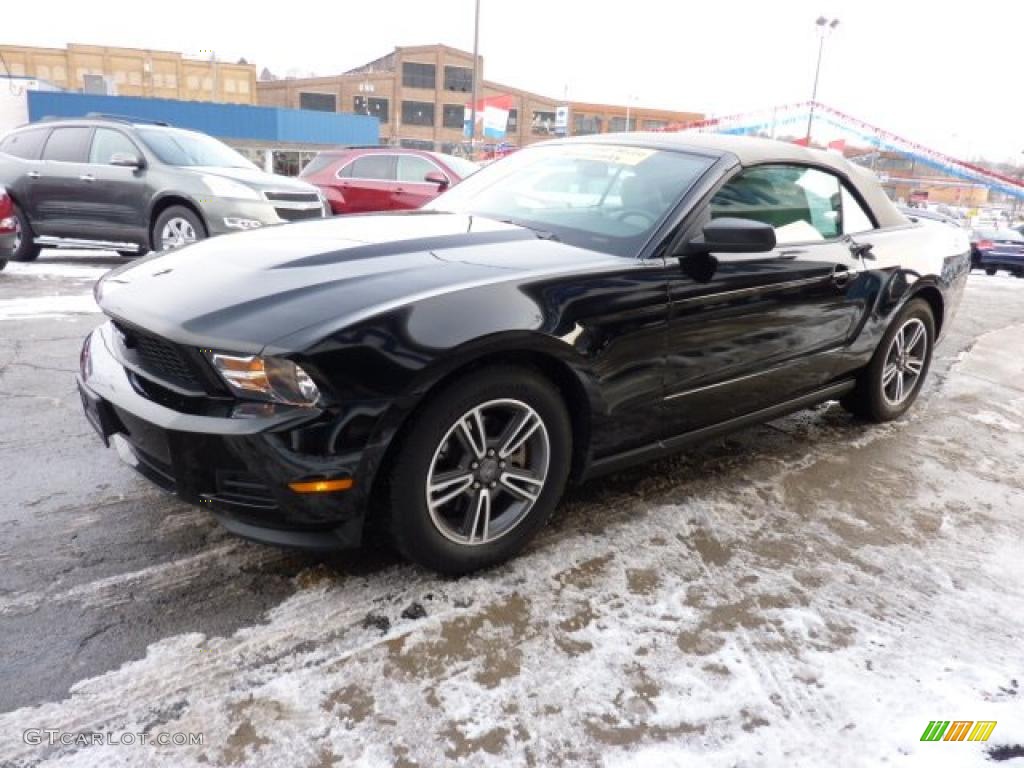 2011 Mustang V6 Premium Convertible - Ebony Black / Stone photo #5