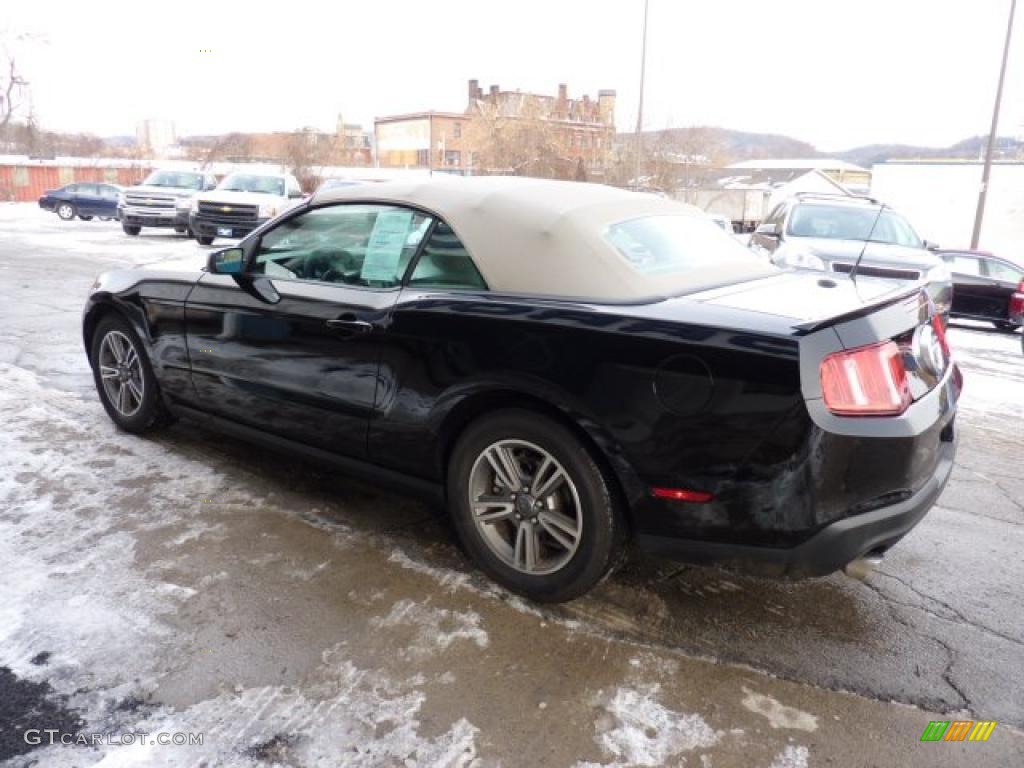 2011 Mustang V6 Premium Convertible - Ebony Black / Stone photo #7