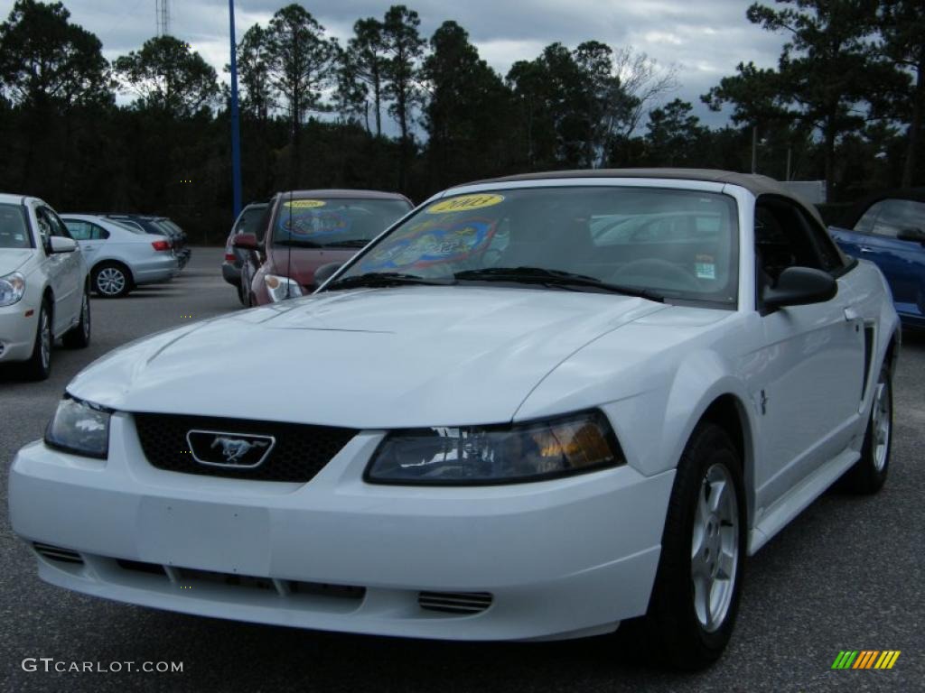 2003 Mustang V6 Convertible - Oxford White / Medium Parchment photo #1