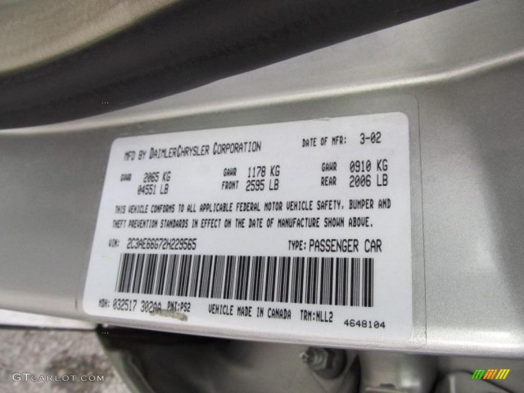 2002 300 Color Code PS2 for Bright Silver Metallic Photo #41545725