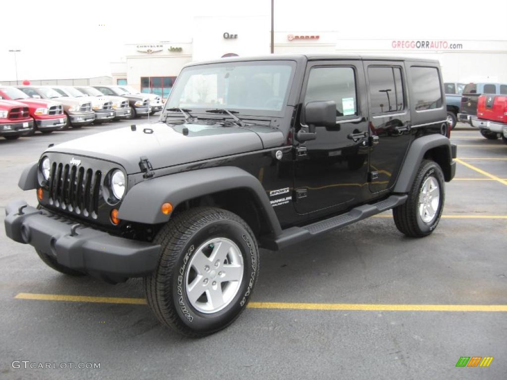 Black 2011 Jeep Wrangler Unlimited Sport 4x4 Exterior Photo #41551846