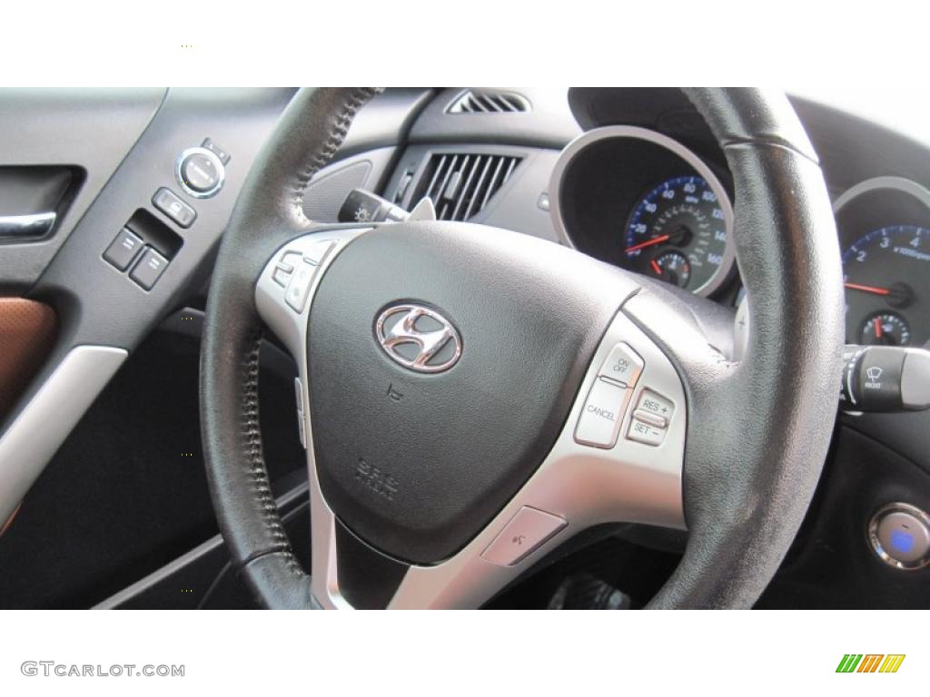 2010 Hyundai Genesis Coupe 3.8 Grand Touring Brown Steering Wheel Photo #41555750