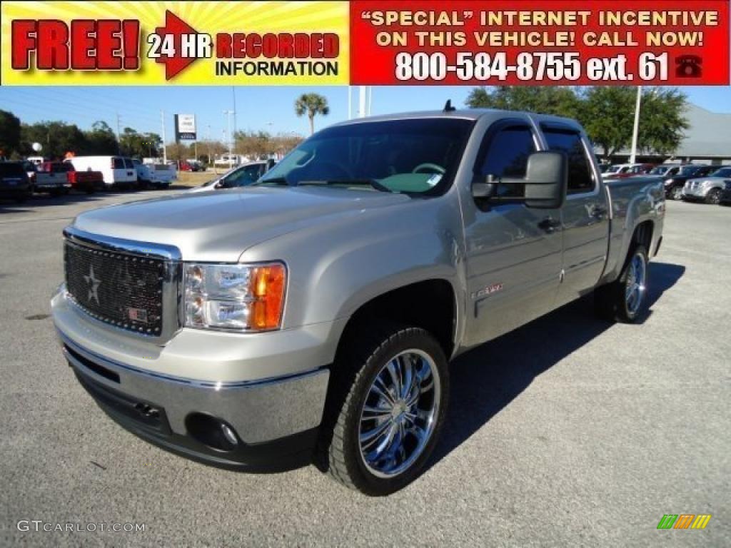 2008 Sierra 1500 SLE Crew Cab 4x4 - Silver Birch Metallic / Dark Titanium photo #1