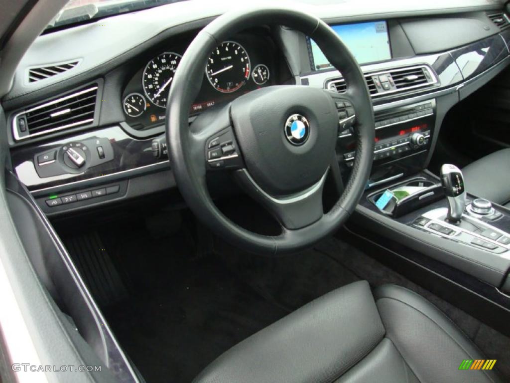 2009 BMW 7 Series 750i Sedan Black Nappa Leather Steering Wheel Photo #41557006