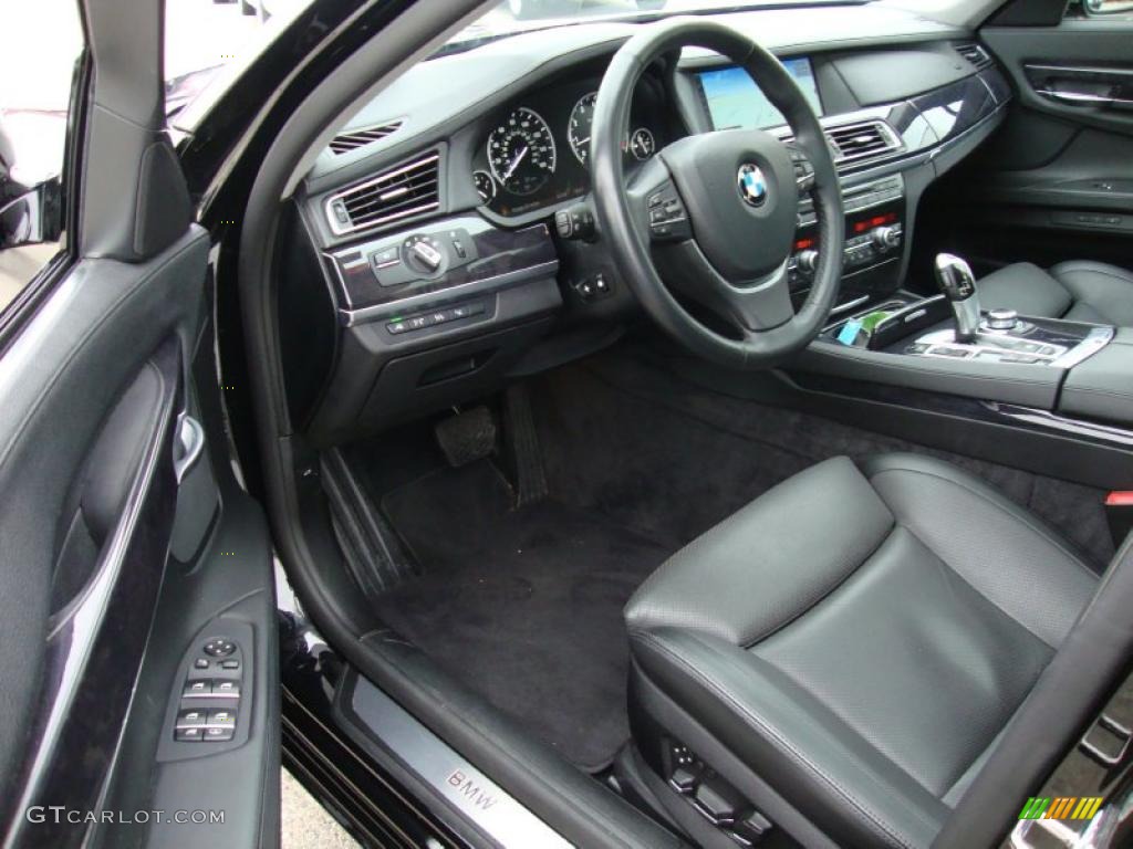 Black Nappa Leather Interior 2009 BMW 7 Series 750i Sedan Photo #41557034