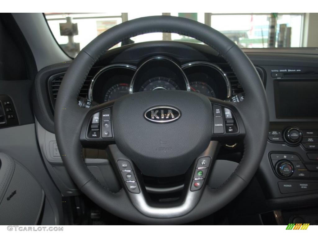 2011 Kia Optima EX Gray Steering Wheel Photo #41557042