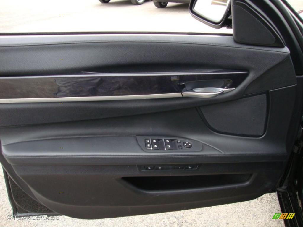2009 BMW 7 Series 750i Sedan Black Nappa Leather Door Panel Photo #41557058