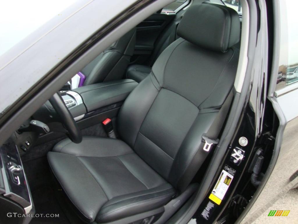 Black Nappa Leather Interior 2009 BMW 7 Series 750i Sedan Photo #41557186
